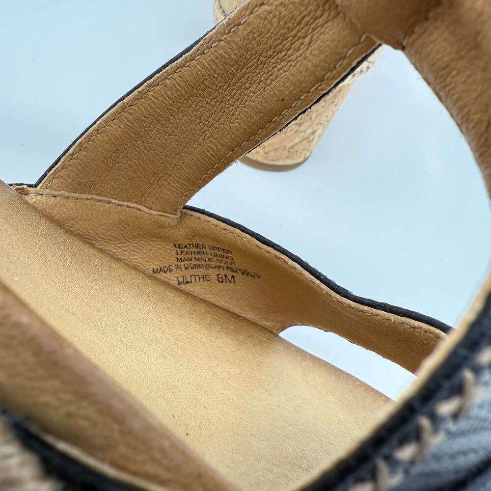 Nurture Lilithe Platform Sandal 8 Black and Cork Jute Trim Comfort NWT - Picture 6 of 8